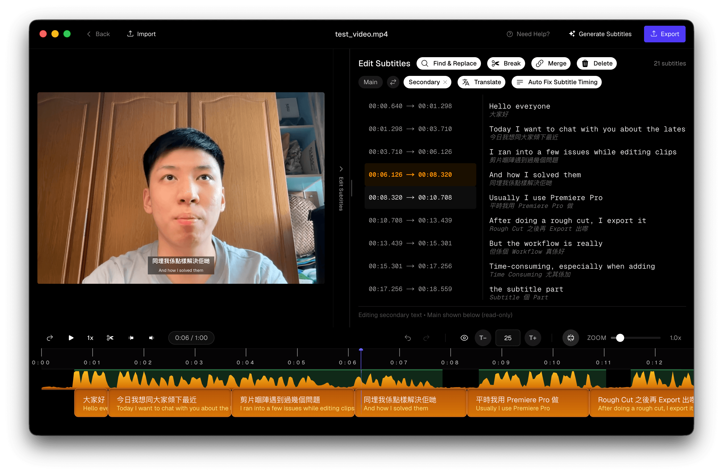 Subtitle Studio AI 翻译工具界面