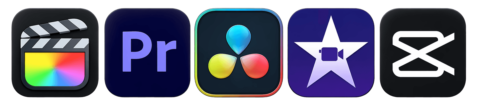 Final Cut Pro、Premiere Pro、DaVinci Resolve、iMovie 與 CapCut